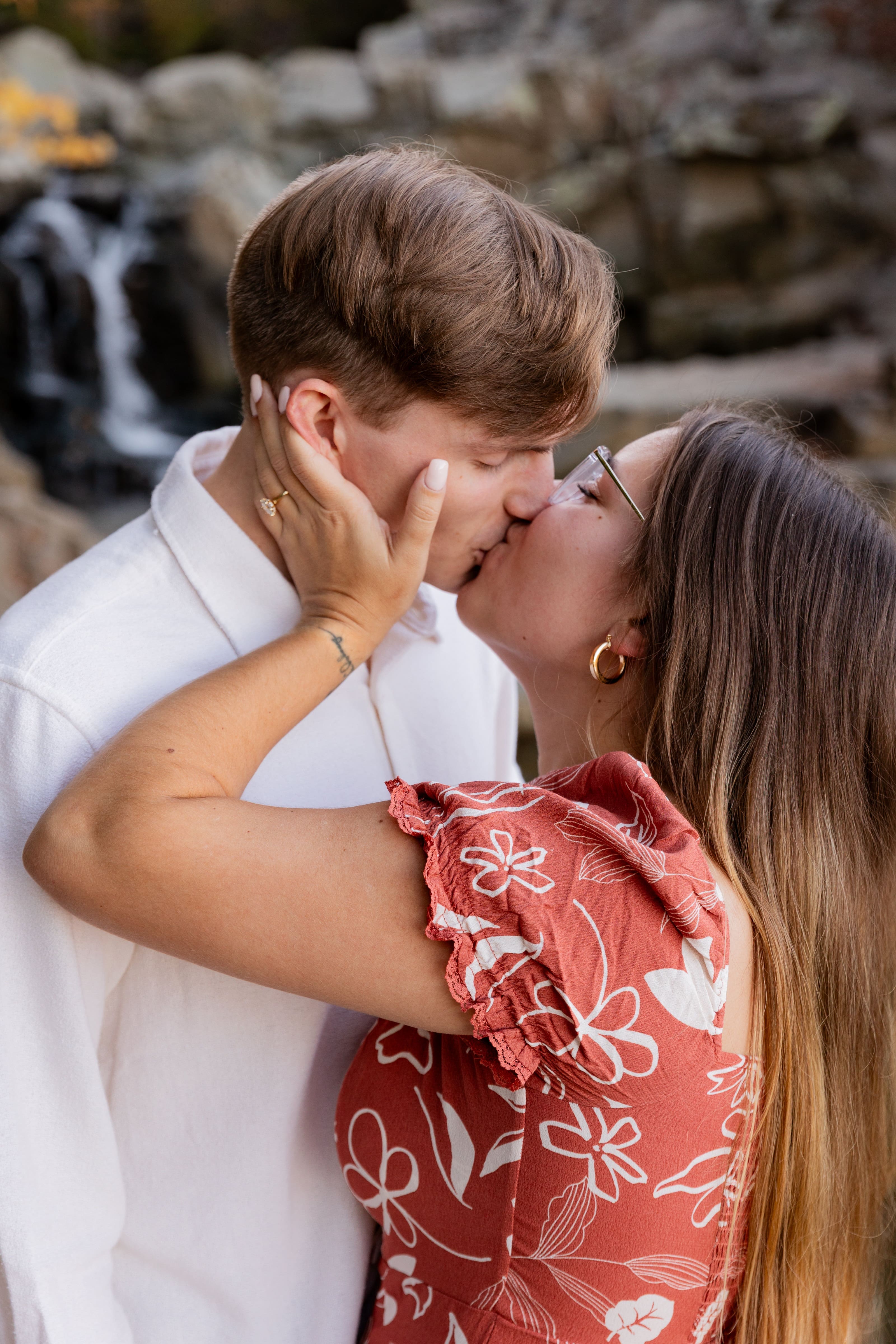 Couple during their Scott’s Run engagement session