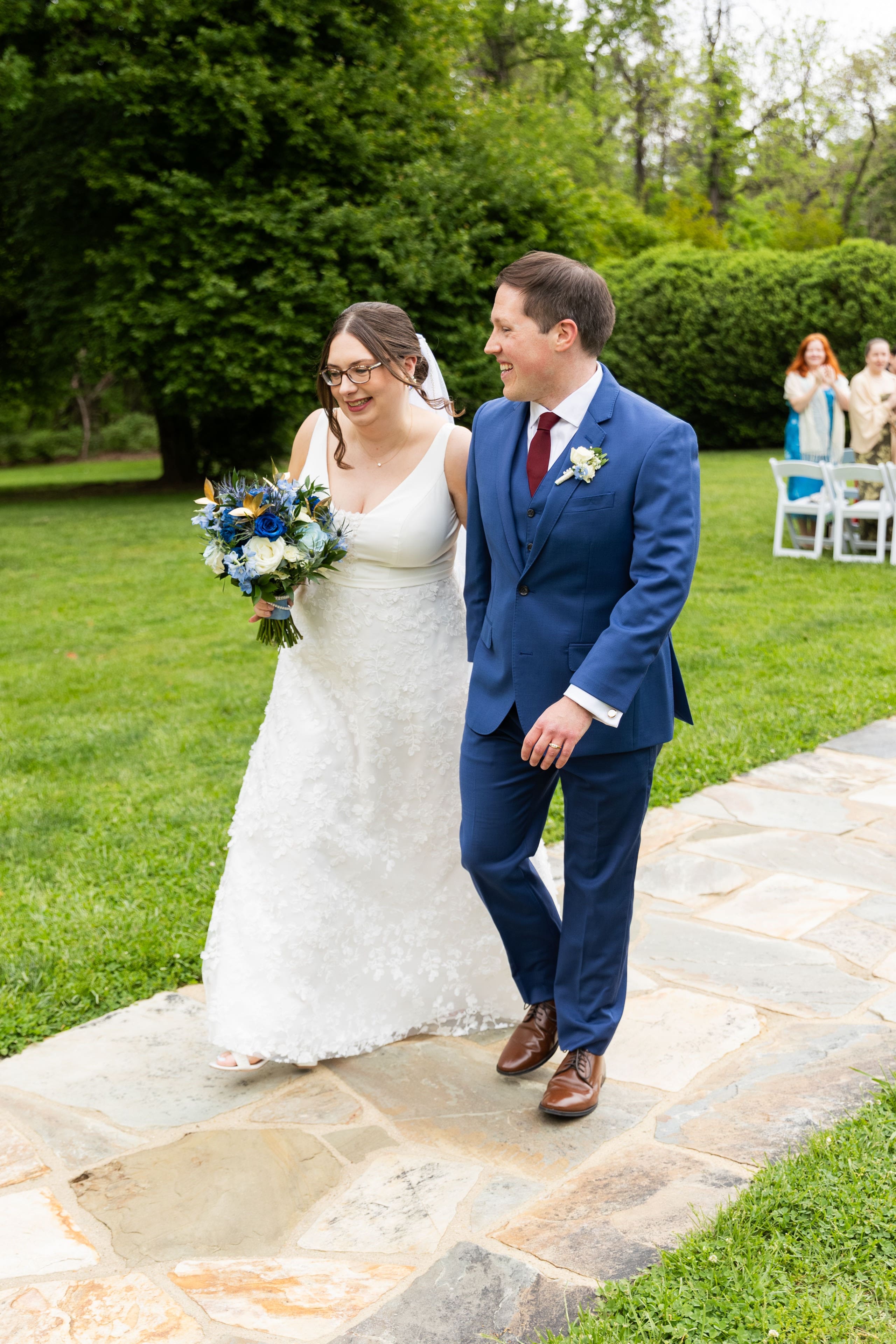 bride and groom just married
