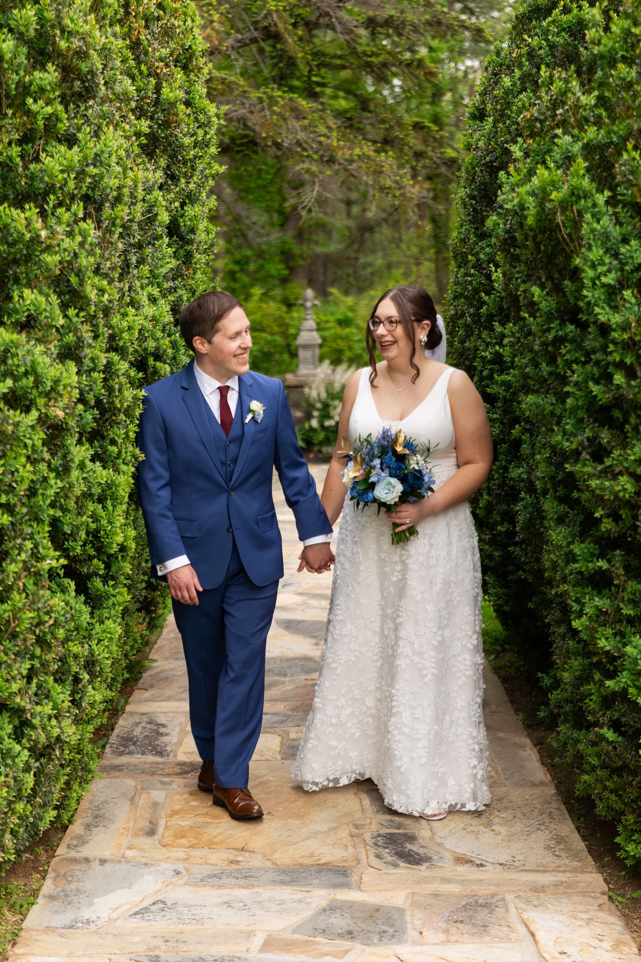 bride and groom continued walking