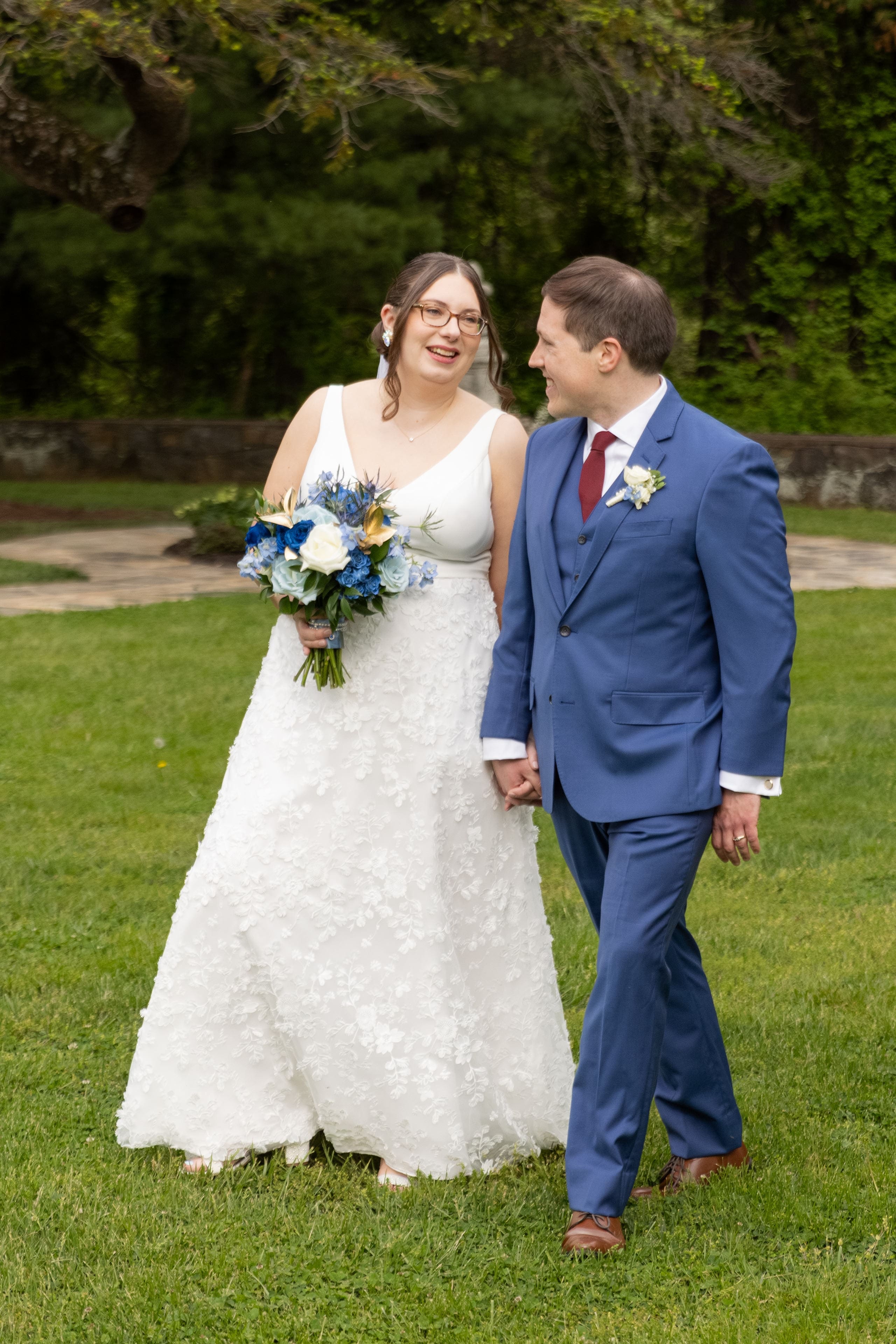 bride laughing with groom